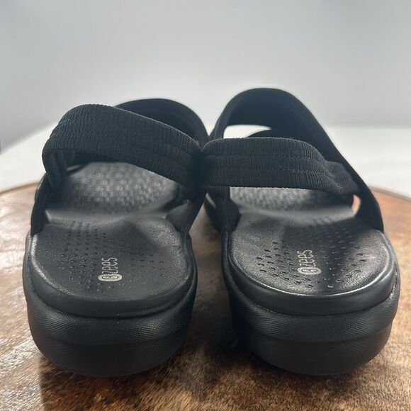 Bzees Sandals Wm 11M Cleo Black Elastic Slingback Strappy Open Toe Comfort - Picture 4 of 13